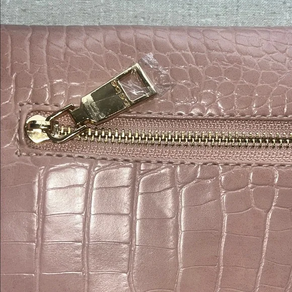 Bebe Pink and Gold Crossbody Bag with Metallic Finish - Picture 7 of 10